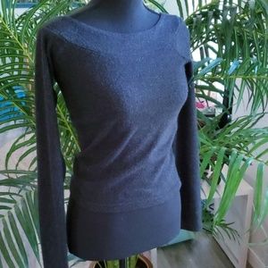 Cropped Sweater Scoop Neck Charcoal